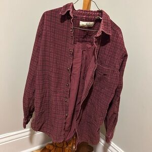 100% COTTON Vintage Men’s Plaid Button-Up Shirt